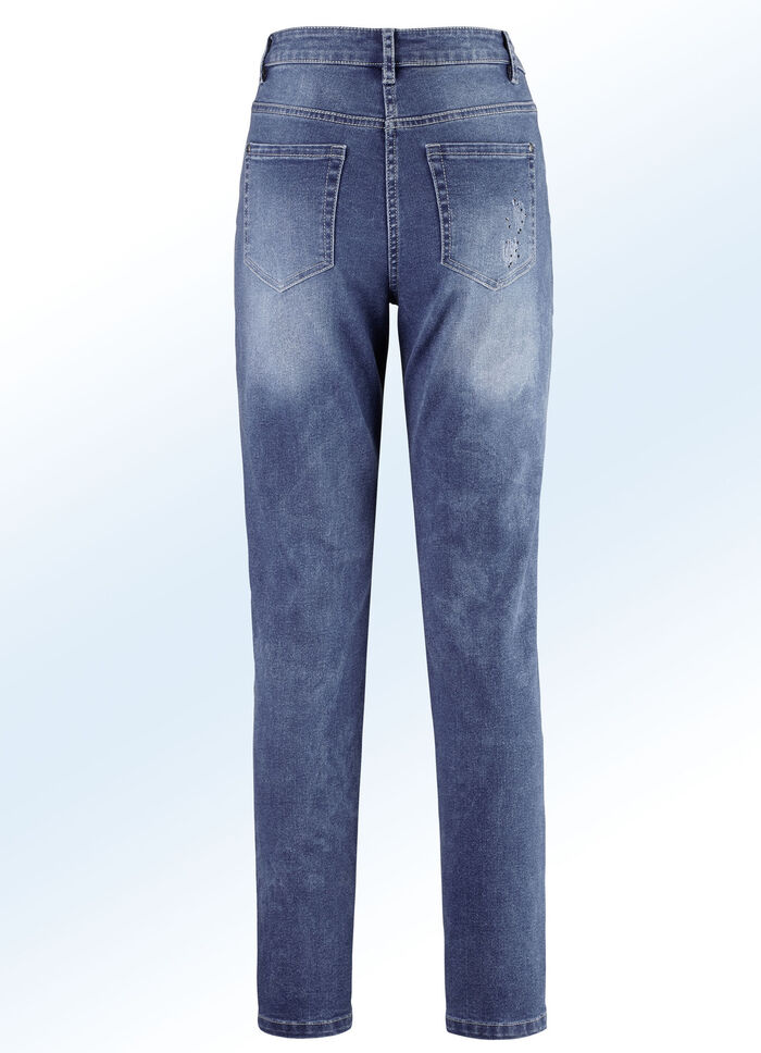 Trendig gestylte Edel-Jeans JEANSBLAU