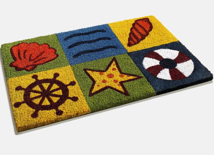 Maritime Fussmatte in Patchwork-Optik 
