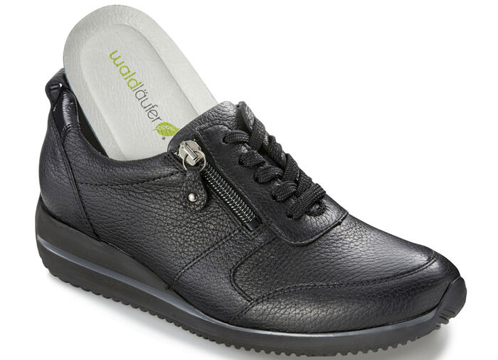 Waldläufer, leichte Damen-Sneaker, Weite H, mit herausnehmbarem Fussbett SCHWARZ
