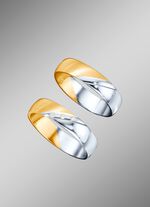 Trauring in Gelb-Weissgold, mit oder ohne Brillanten 