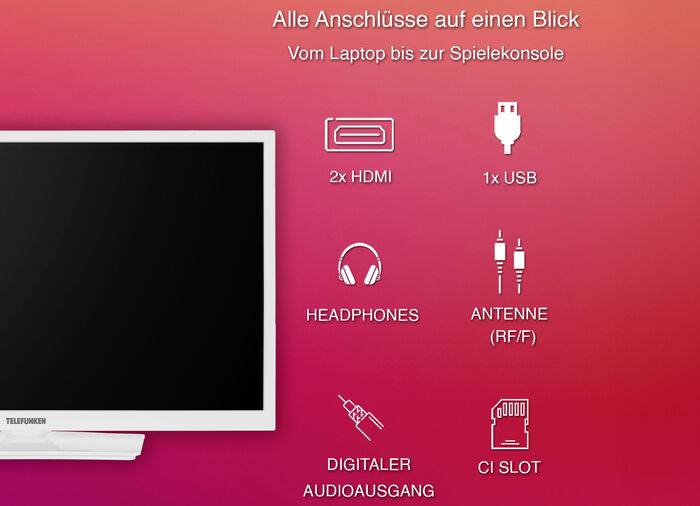 Telefunken XH24O550M HD-Ready-LED-Fernseher WEISS