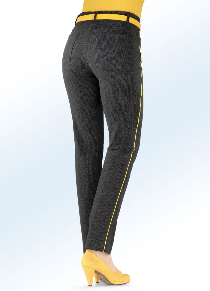 Hose in dezenter Fischgrat-Optik 