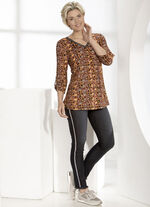 Shirt mit V-Ausschnitt mit Zierband-Besatz