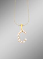 Personalisierte Eleganz: Buchstaben-Anh&auml;nger mit S&uuml;sswasser-Zuchtperlen 