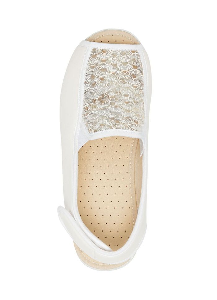 Sandale aus elastischem Textilmaterial CREMEWEISS-GOLD