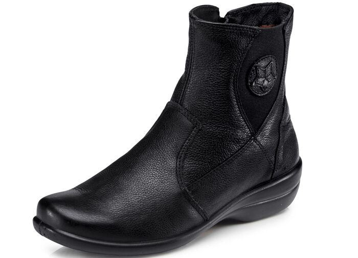Stiefelette mit echtem Lammfellfutter SCHWARZ