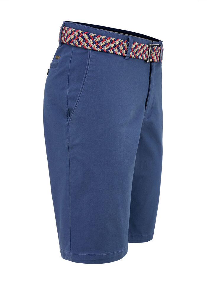 Lässige «Redpoint»-Bermudas mit Stoffgürtel in 3 Farben DUNKELBLAU