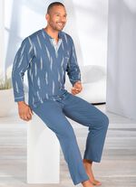 Schlafanzug mit Knopfleiste und offenen Abschl&uuml;ssen 