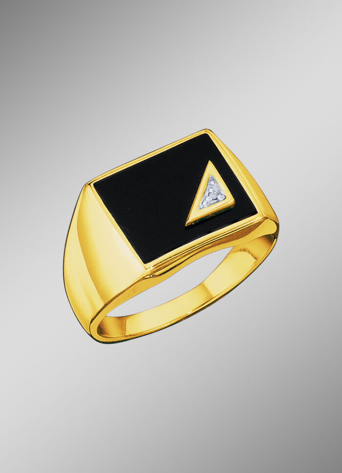 Herrenring mit echt Onyx