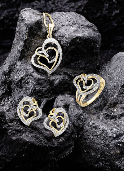 Herz-Anhänger mit 45 Diamanten 