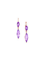 Ros&eacute;vergoldete Ohrh&auml;nger mit echt Amethyst 