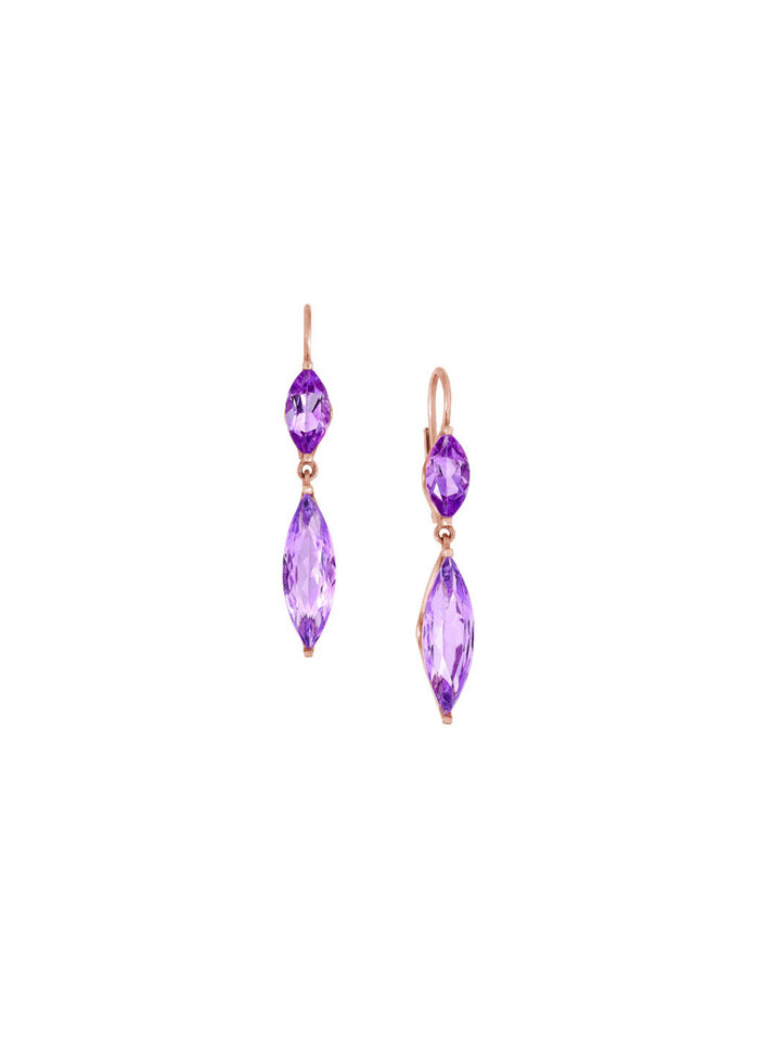 Ros&eacute;vergoldete Ohrh&auml;nger mit echt Amethyst 