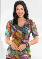 Pulli in Feinstrick TERRA-GR&Uuml;N-MULTICOLOR