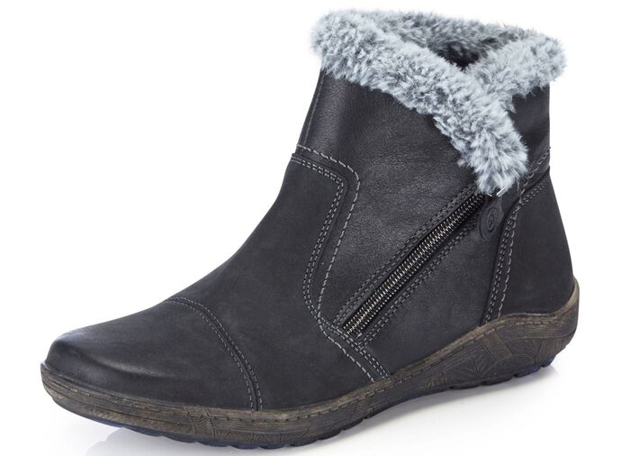 ELENA EDEN Bootie mit grauem Pl&uuml;schkragen 