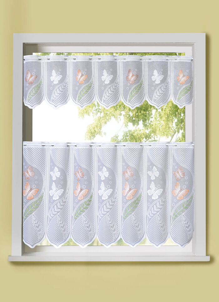 Kurzvorhang «Schmetterlinge» in verschiedenen Farben COLORIERT