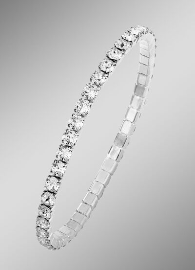 Armband aus Edelstahl mit weissen Kristallen 