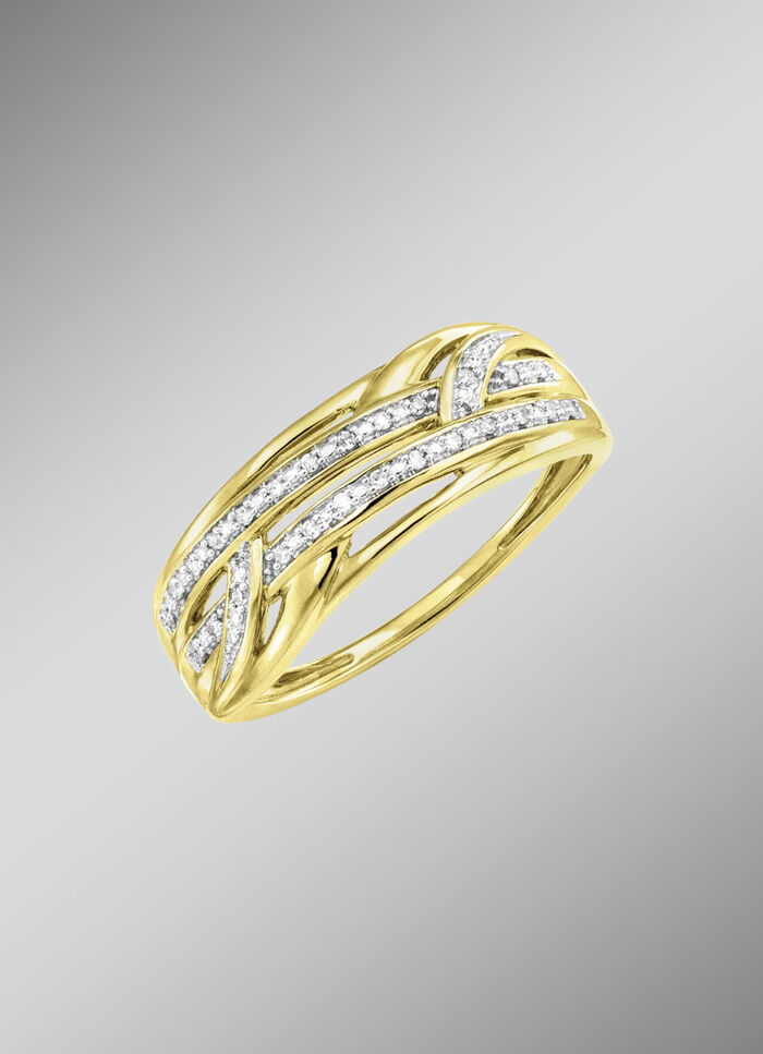 Durchbrochener Damenring mit 26 Diamanten 