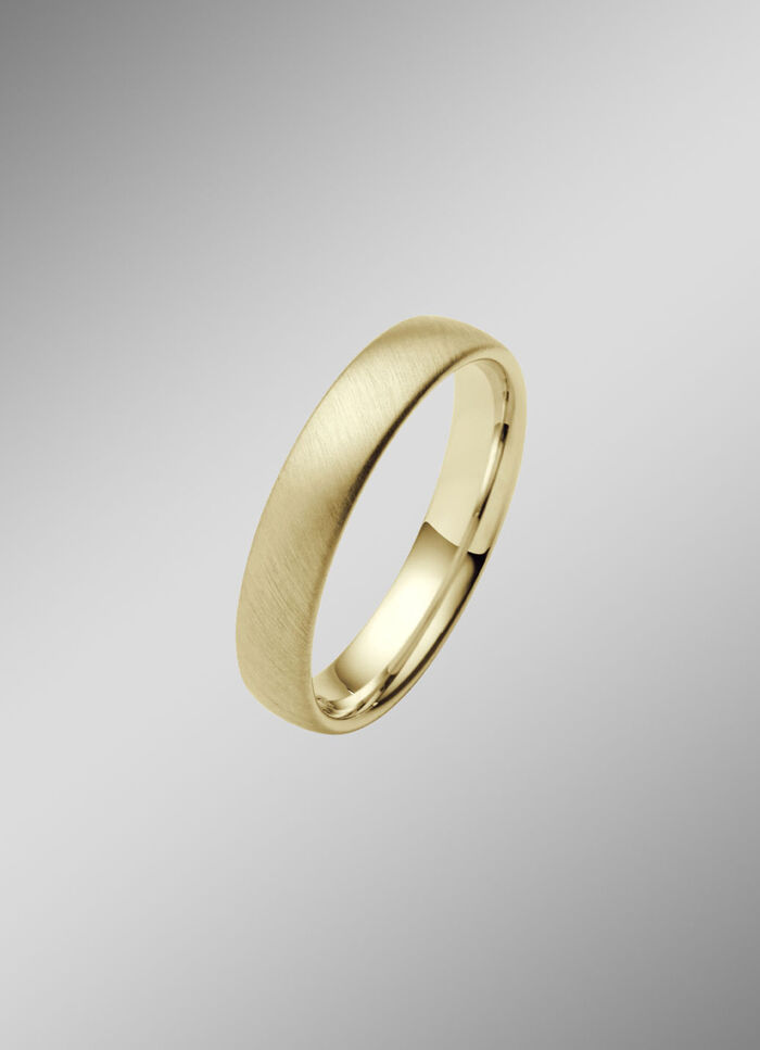 Satinierter Trauring aus Gold 