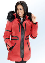 Jacke mit schwarzen Akzenten aus Nappaleder-Imitat