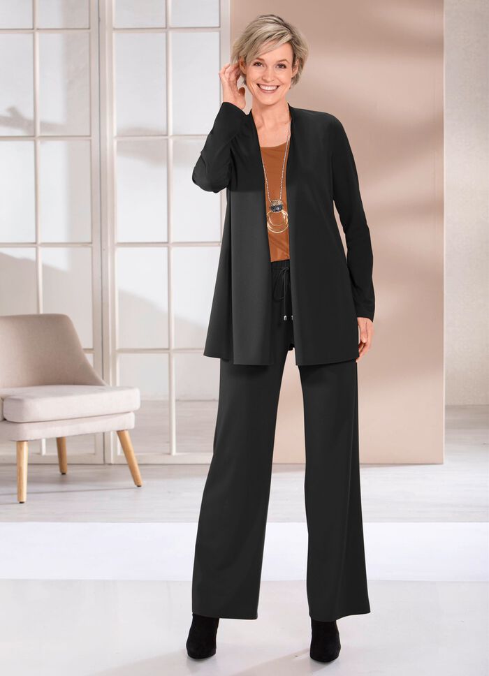 Shirtjacke in verschlussloser Form in 4 Farben SCHWARZ