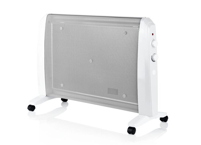 Keramik-Heizwellen-Ger&auml;t mit Transportrollen WEISS-GRAU