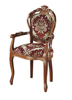 Esszimmer-Stühle oder Sessel in Nussbaum ROT GEMUSTERT