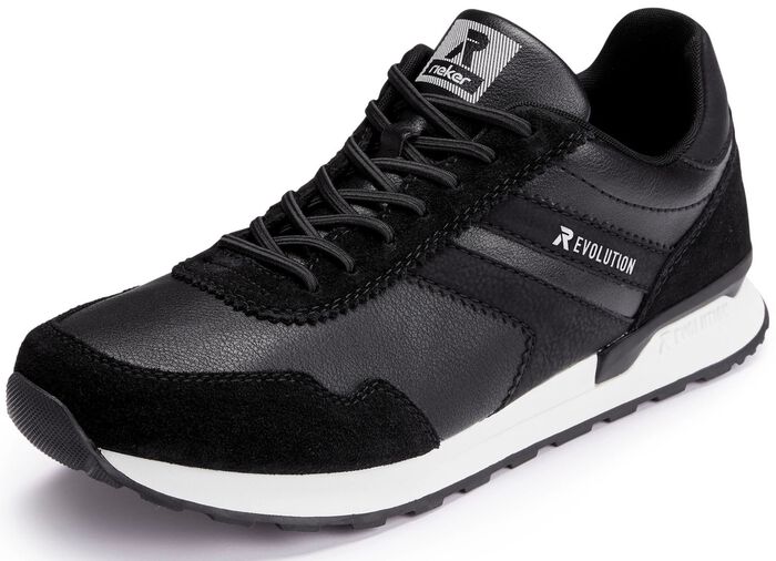 Schn&uuml;r-Sneaker mit herausnehmbarem Textilfussbett SCHWARZ