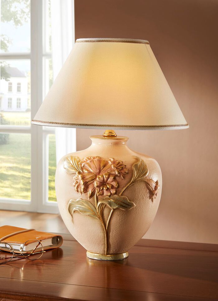 Tischlampe aus italienischer Keramik BEIGE-BUNT