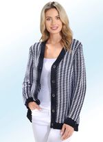 Strickjacke aus B&auml;ndchengarn in dekorativer Struktur 