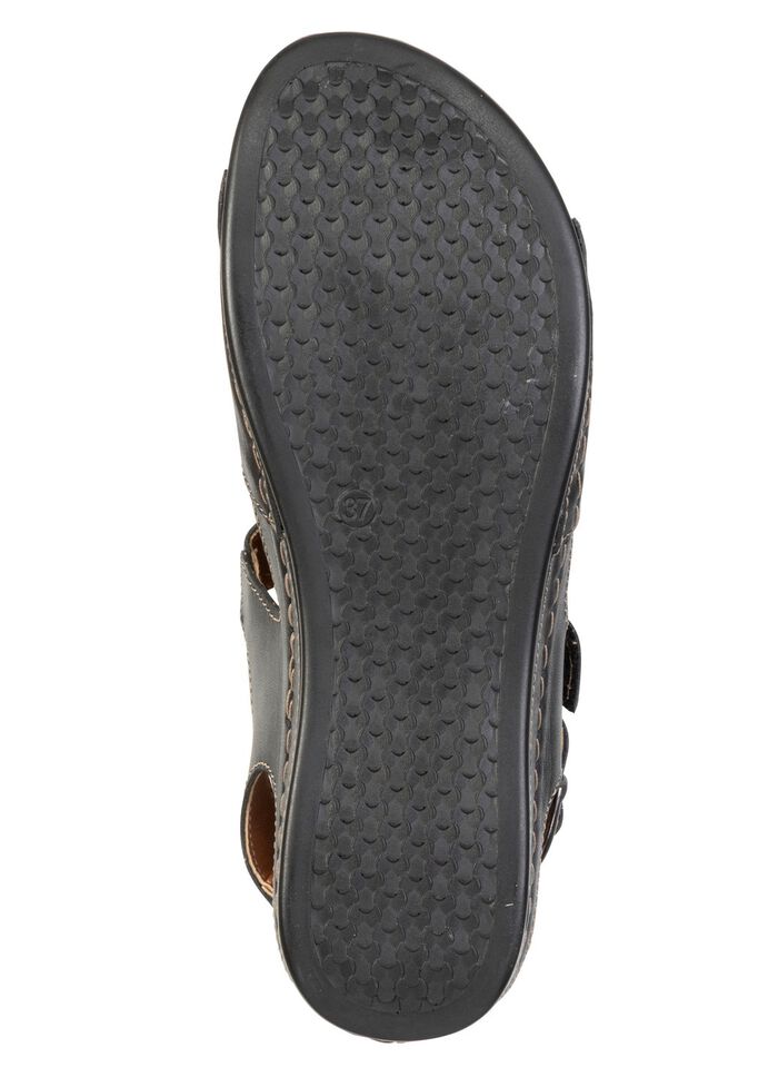 ELENA EDEN, bequeme Damen-Sandalen, Weite G, mit Klettverschluss SCHWARZ