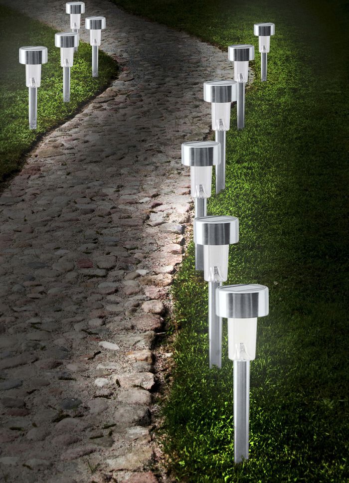 Solar-Steckleuchten, 10er-Set 