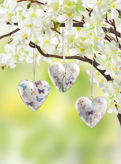 Herz-Aufh&auml;nger aus Metall, 3er-Set 