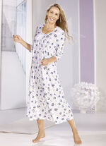 Nachthemd mit Faltenlegung und Absteppung am Dekollet&eacute; 