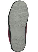 Atmungsaktive Damen-Hausschuhe, mit Reissverschluss BORDEAUX-SCHWARZ