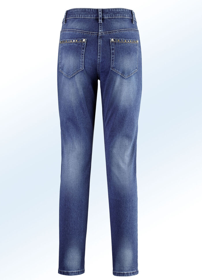 Jeans mit schönem Nietenbesatz JEANSBLAU