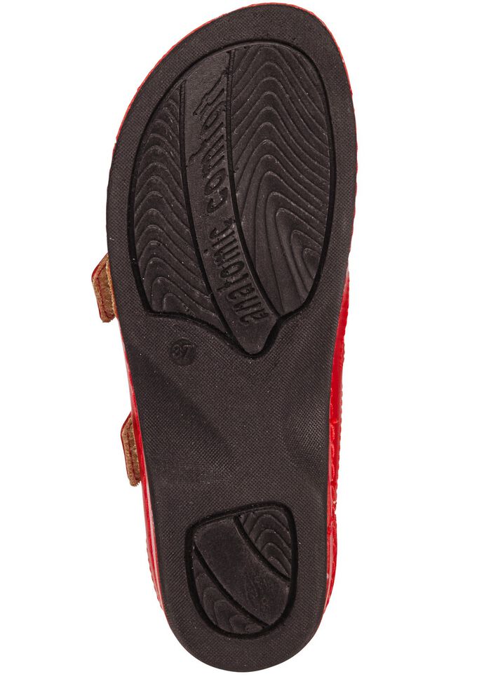 ELENA EDEN, bequeme Damen-Pantoletten, Weite G, mit Klettverschluss ROT