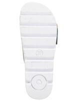 ELENA EDEN, trendige Damen-Pantoletten, aus Leder BLEU