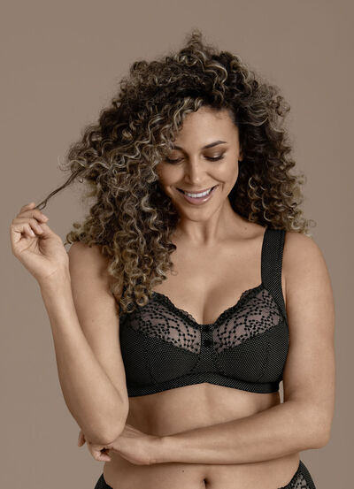 Schwarzer Anita BH mit Tupfendessin 