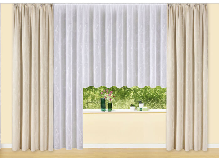 Blumenfenster-Vorhang mit Bleibandabschluss