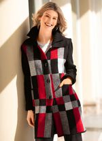 Strickmantel in Jacquard-Dessin 