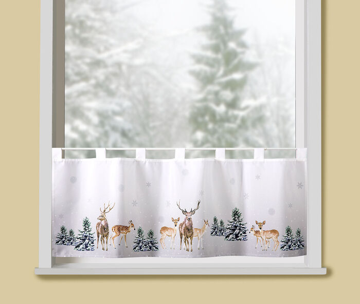 Kurzvorhang Rehe im Wald 