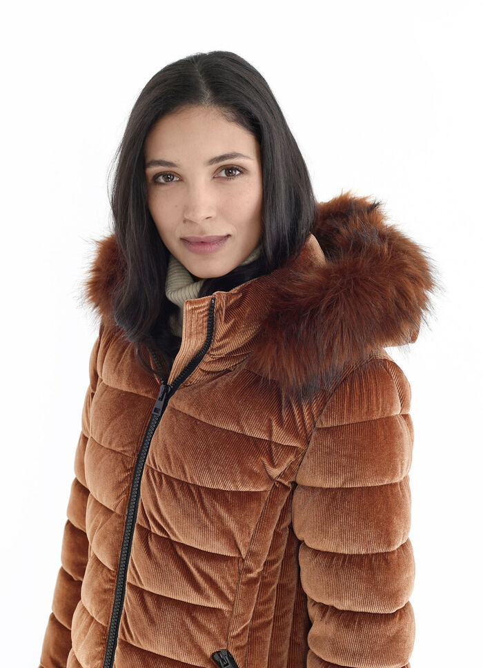 Kurzmantel mit abnehmbarer Kapuze 