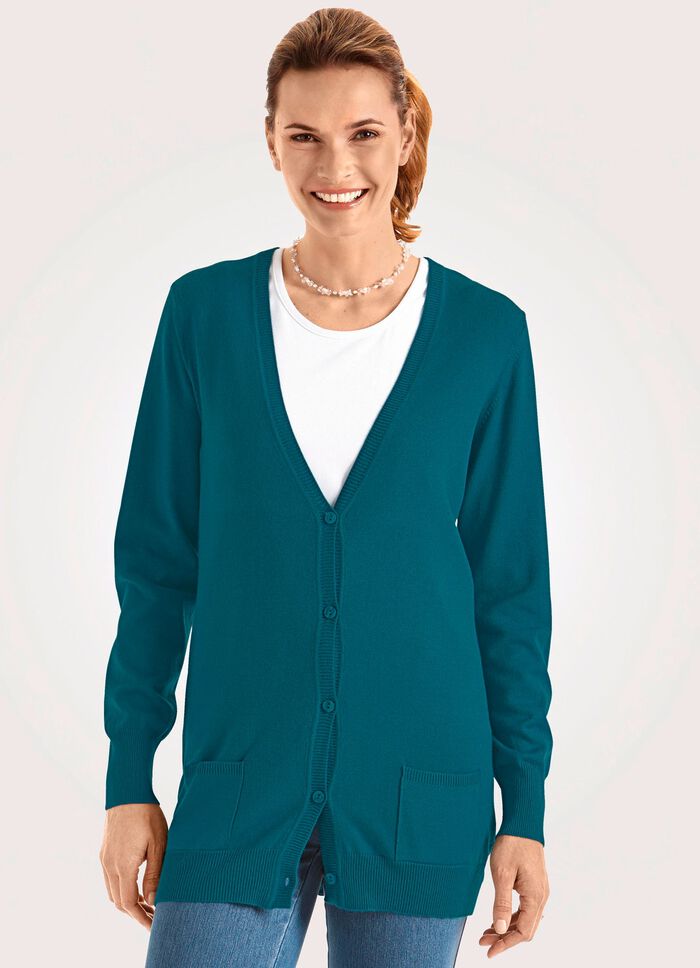 Strickjacke mit Modal  PETROL