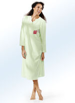 Zweierpack Nachthemden, 3/4 -langen Ärmeln mit Knopfleiste 1X PISTAZIE-BUNT, 1X PISTAZIE