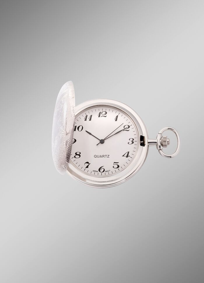 Quartz-Taschenuhr mit Metallgeh&auml;use 