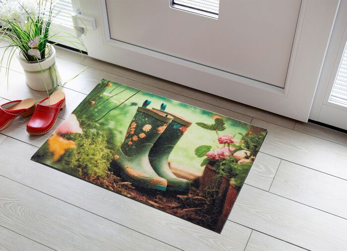 Fussmatte Gummistiefel mit rutschhemmender R&uuml;ckseite 