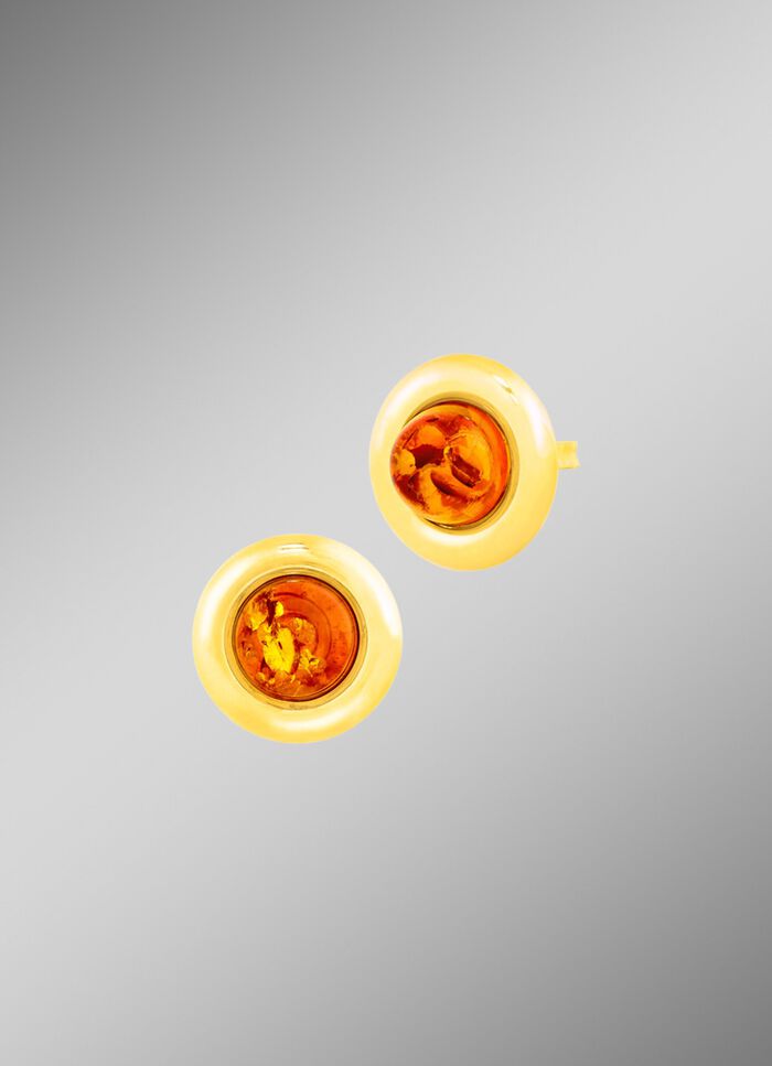 Klassische Ohrstecker mit echt Bernstein 