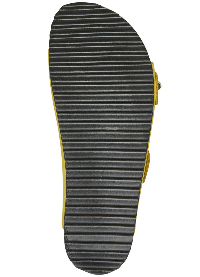 Andrea Conti Pantolette mit bunt bedrucktem Lederfussbett GELB