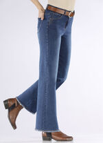 Jeans mit angesagtem Fransensaum JEANSBLAU