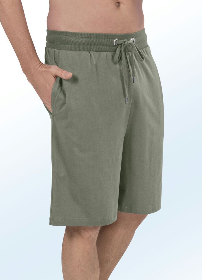 Zweierpack Pyjama- und Freizeithosen, knielang 1X MARINE, 1X OLIV